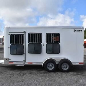 New 2022 Shadow 3HBPDLX 3 Horse Trailer with 2′ Short Wall