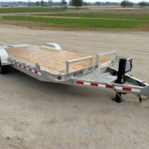 Galvanized Equipment Trailer 79″x20′ 14k Gvwr Silver Mountain with Mega Ramps