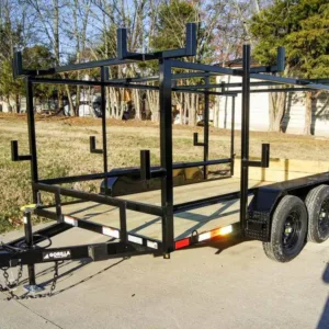 6.4×12 Straight Deck Utility Trailer 4.5ft Ladder Racks (2) 3,500lb Axles