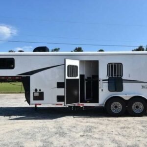 2018 Bison Trail Hand 7207 2 Horse Trailer with 6′ Short Wall