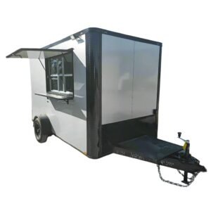 7′ X 12′ Silver Flat Front Custom Concession Trailer Food Event Catering