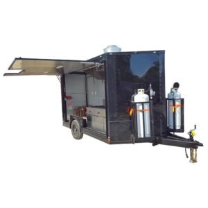 8.5′ X 12′ Black With Blackout Concession Trailer Food Event Outdoor Cooking