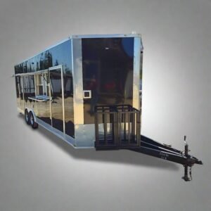 8.5 x 24 Black Concession Trailer Food Event Catering