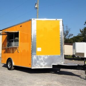 8.5′ x 12′ Yellow Concession Food V-Nose Trailer