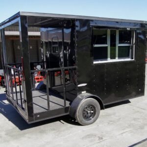 7x12 Black Concession Porch Trailer Food Serving Merchandising