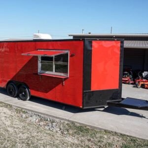 8.5 x 20 Red V-Nose Concession with Blackout Trim Vending