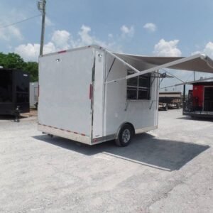 8.5′ x 12′ White Concession Food Trailer With Appliances