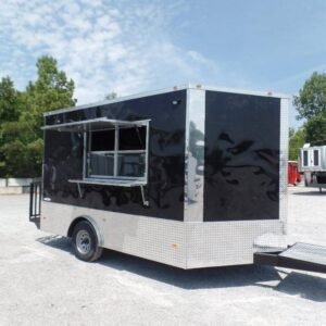 8.5′ x 12′ Black Concession Food Trailer