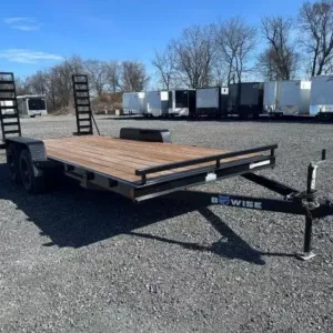 BWise 7x18 low-profile equipment trailer with ladder ramps