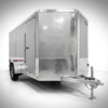 Aluminum cargo trailer with diamond plate and silver finish