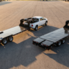 Side-by-side comparison of spread-axle and close-coupled tandem gooseneck deckover trailers — spread axle vs close-coupled at PrimeLoad