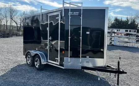 Car Mate 7x12 enclosed cargo trailer with contractor package, ladder racks, aluminum wheels