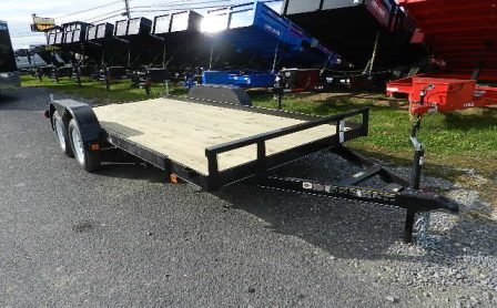 7x16 wood deck open car hauler trailer